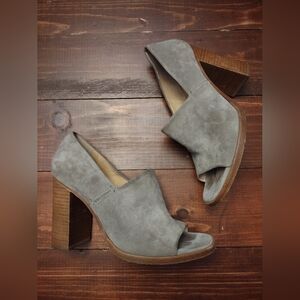 Rag & Bone Myra Suede Peep Toe Block Heels